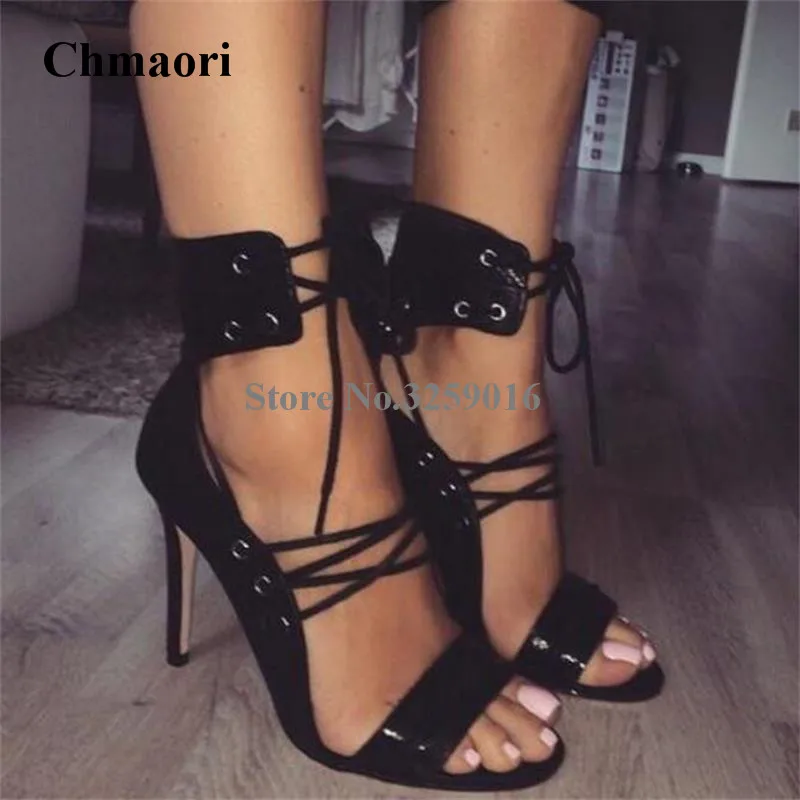 Women Sexy Design Open Toe Pattern Leather Ankle Wrap Gladiator Sandals Lace-up Black High Heel Sandals Dress Shoes
Women Sexy Design Open Toe Pattern Leather Ankle Wrap Gladiator Sandals Lace-up Black High Heel Sandals Dress Shoes