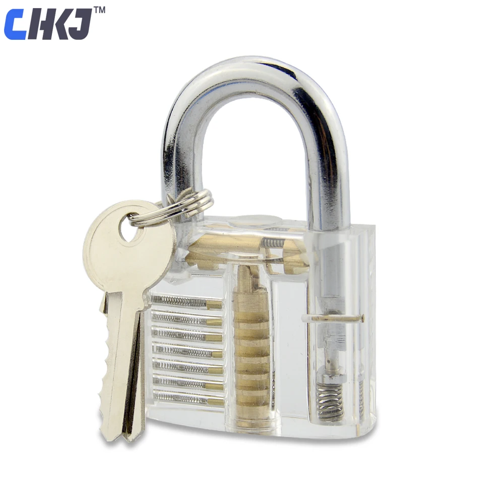 

CHKJ Transparent Locks Pick Visible Cutaway Mini Practice View Padlock Hasps Training Skill For Locksmith Furniture Hardware