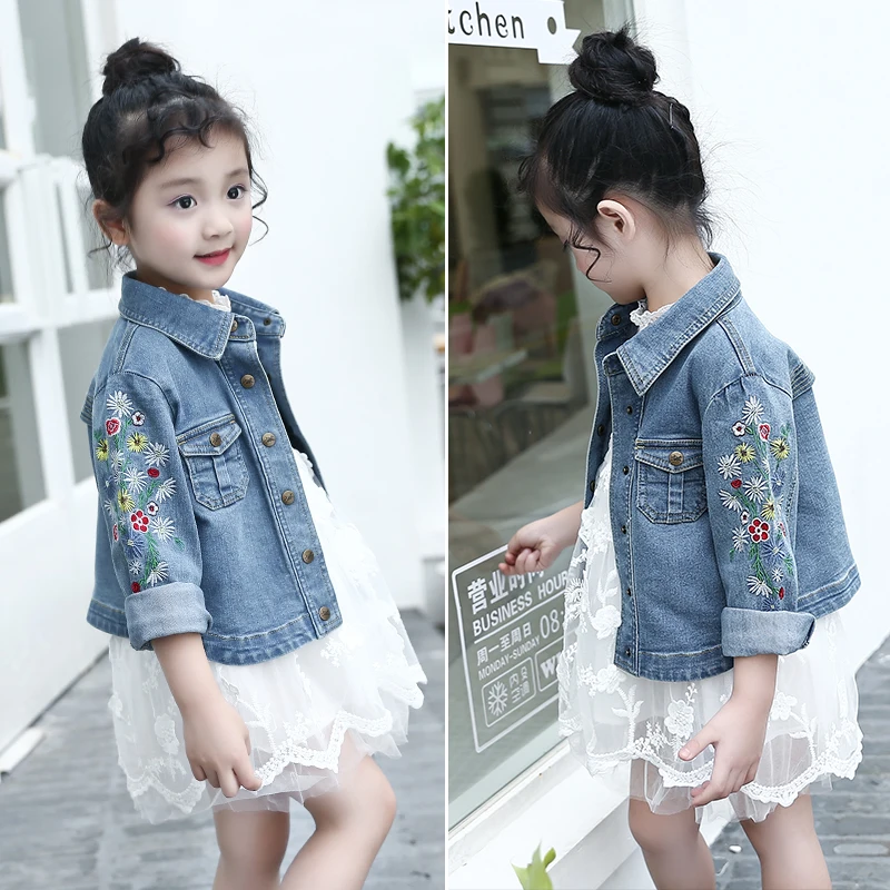 Spring Autumn New Girls Denim Jackets Long Sleeve Floral Turn-down Collar Casual Coats Baby Kids Clothes Outfits Vestidos
Spring Autumn New Girls Denim Jackets Long Sleeve Floral Turn-down Collar Casual Coats Baby Kids Clothes Outfits Vestidos