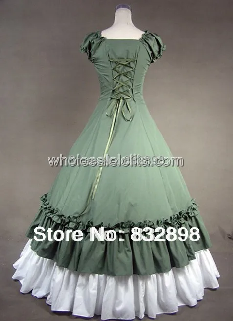 Green and White Sweetheart Cotton Victorian Bustle Dress Stage Dress Vintage Dress
Green and White Sweetheart Cotton Victorian Bustle Dress Stage Dress Vintage Dress