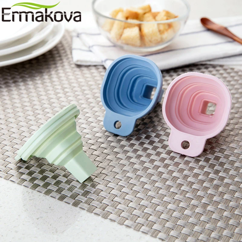 ERMAKOVA Складная воронка силиконовая для бутылки воды Воронка кухонная переноса