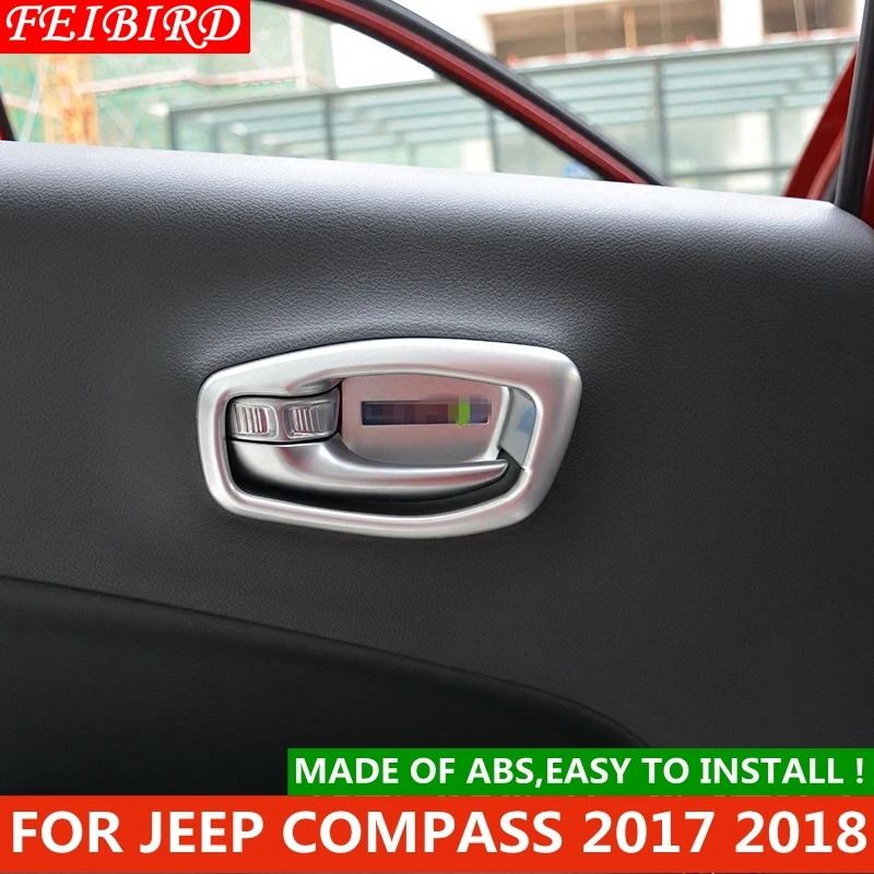 ABS Inner Door Pull Doorknob Handle Bowl Molding Cover Kit Trim MATTE CARBON FIBER STYLE Accessories For Jeep Compass 2017 2018
ABS Inner Door Pull Doorknob Handle Bowl Molding Cover Kit Trim MATTE CARBON FIBER STYLE Accessories For Jeep Compass 2017 2018