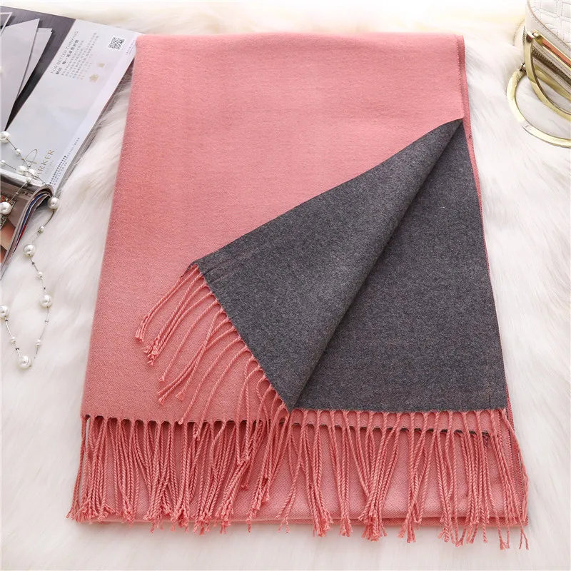 Winter Fashion Brand Faux Cashmere Pashmina Two-sided Scarf Women Shawl Solid Thick Warm Blanket Poncho Feminino Inverno Scarves
Winter Fashion Brand Faux Cashmere Pashmina Two-sided Scarf Women Shawl Solid Thick Warm Blanket Poncho Feminino Inverno Scarves