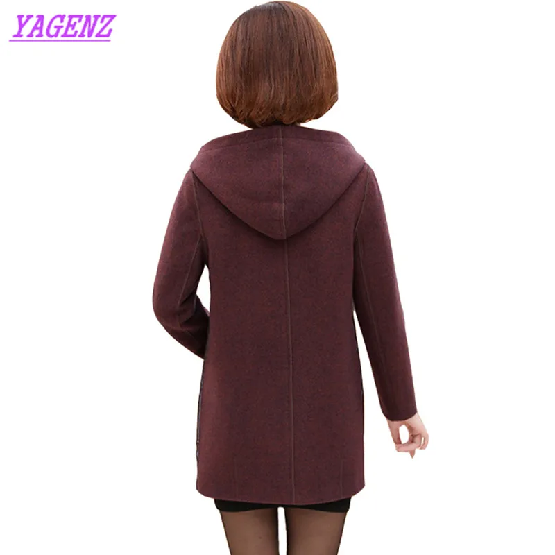 Middle-aged women Hooded Woolen Jacket Autumn Winter Loose Long Wool Coat Noble Lady Single-breasted Plus size Overcoat 5XL B501
Middle-aged women Hooded Woolen Jacket Autumn Winter Loose Long Wool Coat Noble Lady Single-breasted Plus size Overcoat 5XL B501