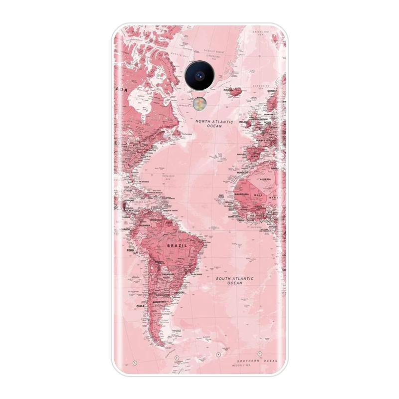 Мягкая искусственная кожа для Meizu M6 M6S M6T M5 M5C M5S M3 M3S M2 силиконовая карта мира крутая
