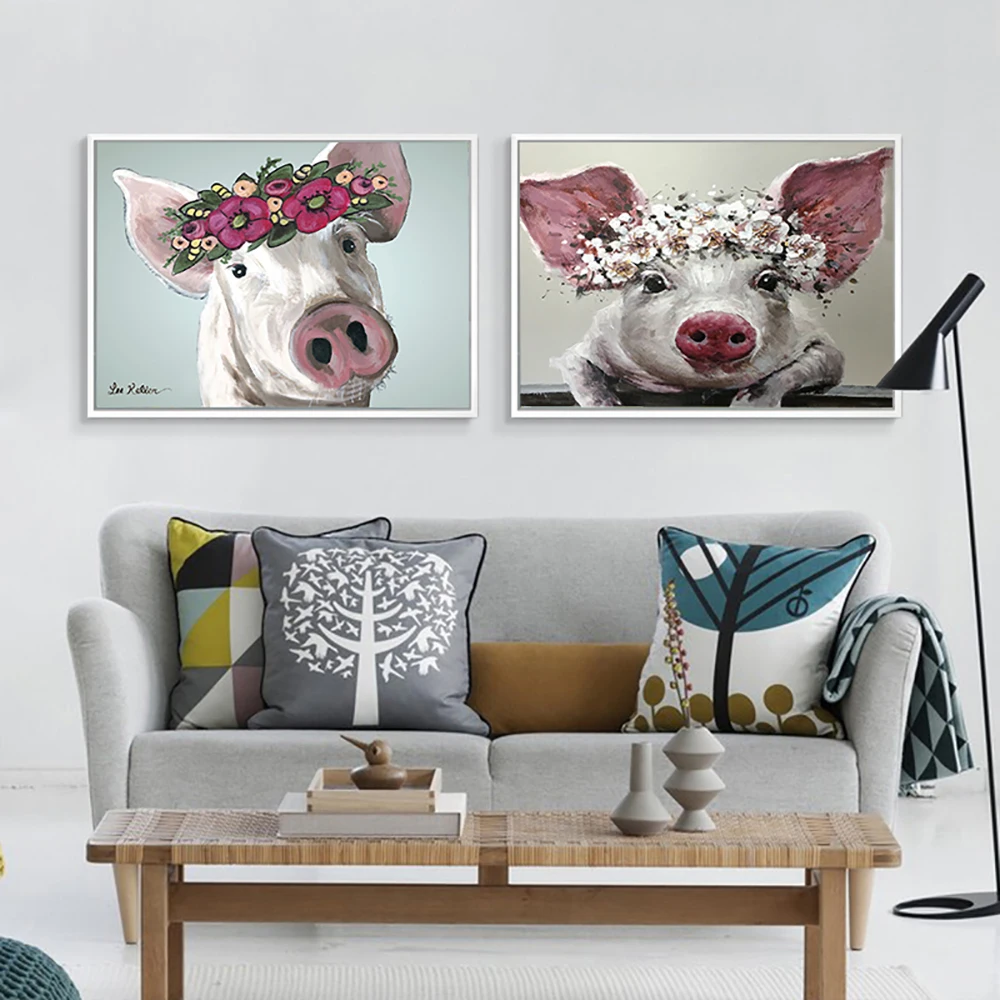 Pig Wear Flowers Canvas Painting Nursery Wall Art Poster Print Nordic Kids Decoration Picture Bedroom Decor Metal Frame
Pig Wear Flowers Canvas Painting Nursery Wall Art Poster Print Nordic Kids Decoration Picture Bedroom Decor Metal Frame