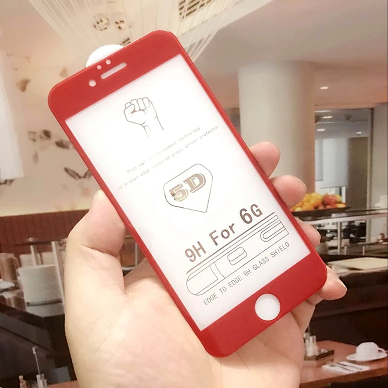 Для iPhone 6s 7 8 Plus защитная пленка лучшая твердость 5D закругленные края полное