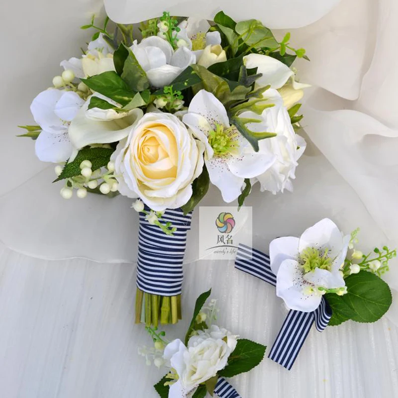 Country Style 100 % Handmade Custom White Wedding Floral Bride Holding Flowers Bridesmaid Bride Bouquets Silk Wedding Flower
Country Style 100 % Handmade Custom White Wedding Floral Bride Holding Flowers Bridesmaid Bride Bouquets Silk Wedding Flower