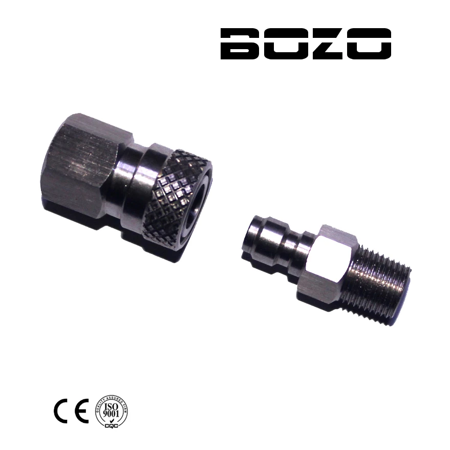 Paintball PCP HPA/N2 CO2 Stainless Steel 8MM Quick Disconnect Male and Female Fill Nipple Kit 1/8NPT
Paintball PCP HPA/N2 CO2 Stainless Steel 8MM Quick Disconnect Male and Female Fill Nipple Kit 1/8NPT