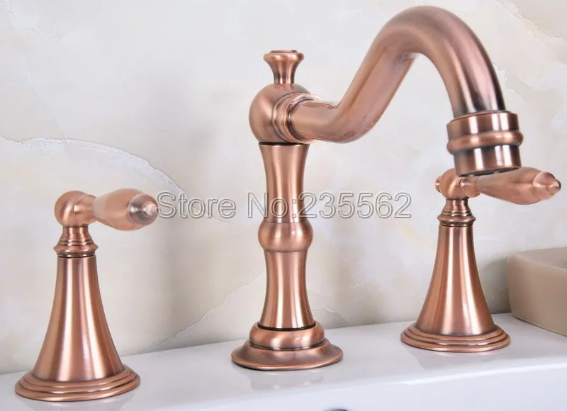 Antique Red Copper 3 Hole Widespread Bathroom Basin Faucet Deck Mounted Vessel Sink / Bathtub Dual Handle Mixer Taps lrg074
Antique Red Copper 3 Hole Widespread Bathroom Basin Faucet Deck Mounted Vessel Sink / Bathtub Dual Handle Mixer Taps lrg074