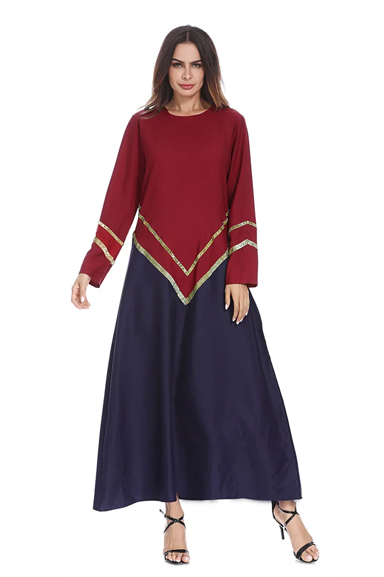 Muslim Patchwork Middle East Ramadan Arab Islamic Prayer Clothing Abaya Cardigan Maxi Dress Long Robe Gowns Belt Tunic Kimono |