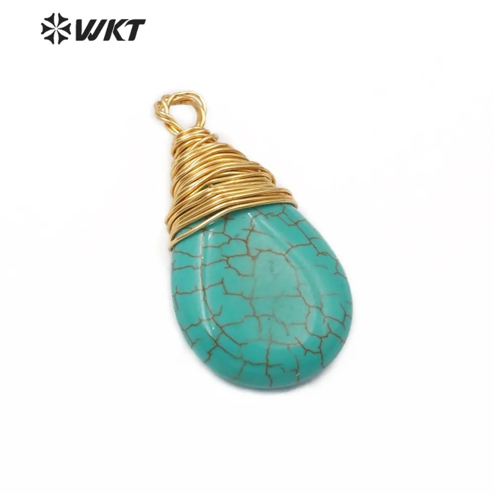 WT-P1445 Teardrop Howlite Pendant Natural Turquoises With Brass Wire Wrapped Pendant Women Necklace Pendant Turquoises Jewelry
WT-P1445 Teardrop Howlite Pendant Natural Turquoises With Brass Wire Wrapped Pendant Women Necklace Pendant Turquoises Jewelry