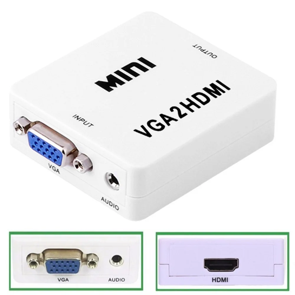 Мини HD1080P AudioVGA ToHDMI совместимый hdhd ТВ видео конвертер коробка адаптер с HDMI для ПК
