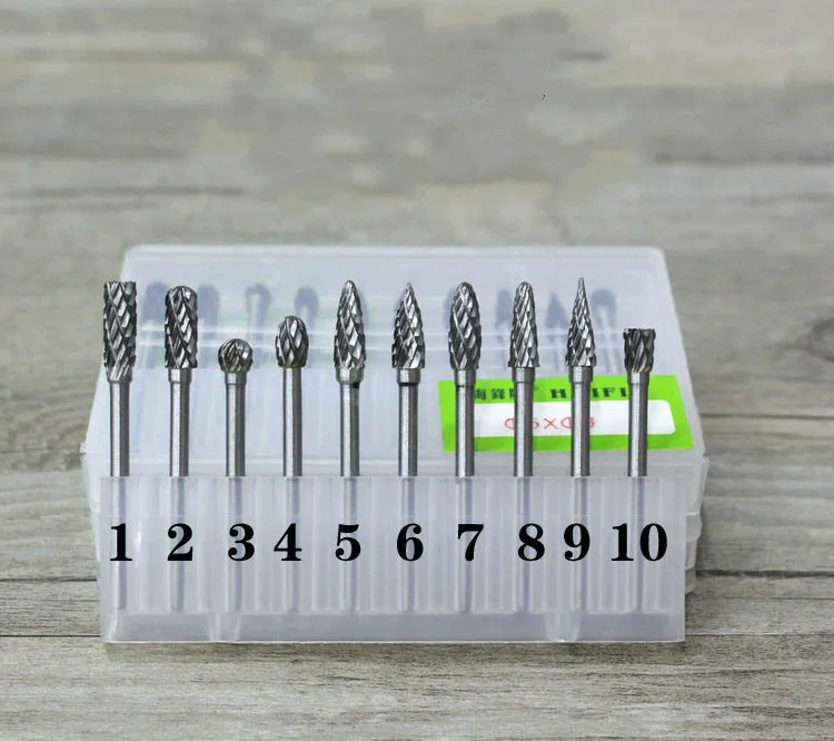 Карбид вольфрама вращающийся файл высокая твердость электрическая медленная головка столярные металла гравировальный резак 3x5мм 
Карбид вольфрама вращающийся файл высокая твердость электрическая медленная головка столярные металла гравировальный резак 3x5мм