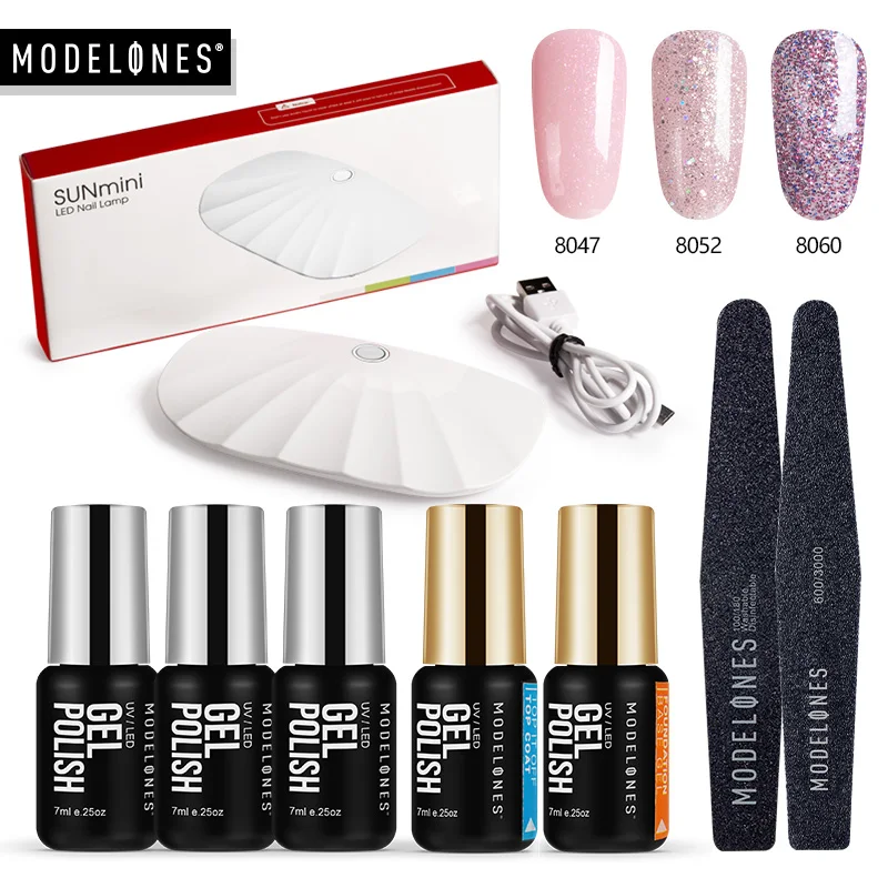 Modelones Mini Led Lamp 5Pcs Nail Gel Manicure Kits Soak Off UV Pure Colors Gel Lacquer 6W Lamp Dryer Base Top Coat Varnish Set
Modelones Mini Led Lamp 5Pcs Nail Gel Manicure Kits Soak Off UV Pure Colors Gel Lacquer 6W Lamp Dryer Base Top Coat Varnish Set