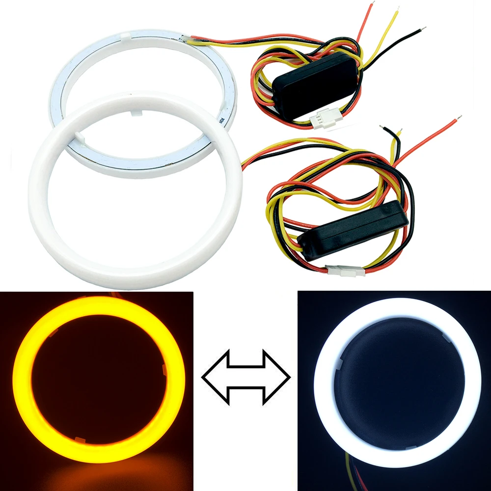 YSY Car Angel Eyes 95MM 2Pcs/Set Auto Halo Rings Angel Eye 12V 24V Headlight 90 mm 3020 SMD LED Motorcycle White+Yellow Color
YSY Car Angel Eyes 95MM 2Pcs/Set Auto Halo Rings Angel Eye 12V 24V Headlight 90 mm 3020 SMD LED Motorcycle White+Yellow Color