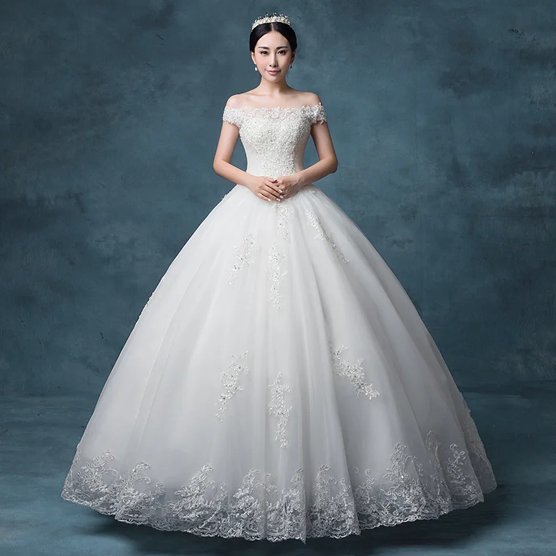 Gorgeous Appliques Chapel Train A-Line Wedding Dresses Sexy Boat Neck Off the Shoulder Bridal Gown Plus Size Vestidos De Novia
Gorgeous Appliques Chapel Train A-Line Wedding Dresses Sexy Boat Neck Off the Shoulder Bridal Gown Plus Size Vestidos De Novia