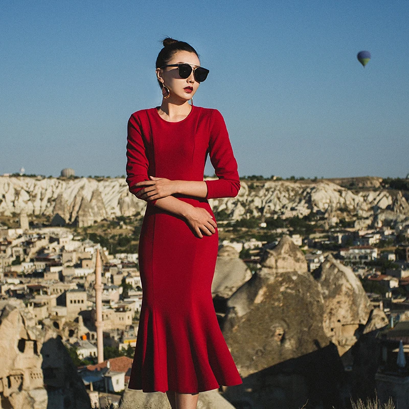 VERRAGEE women Trumpet dress 2019 new spring retro red pink black color formal vintage elegant Mermaid dress
VERRAGEE women Trumpet dress 2019 new spring retro red pink black color formal vintage elegant Mermaid dress