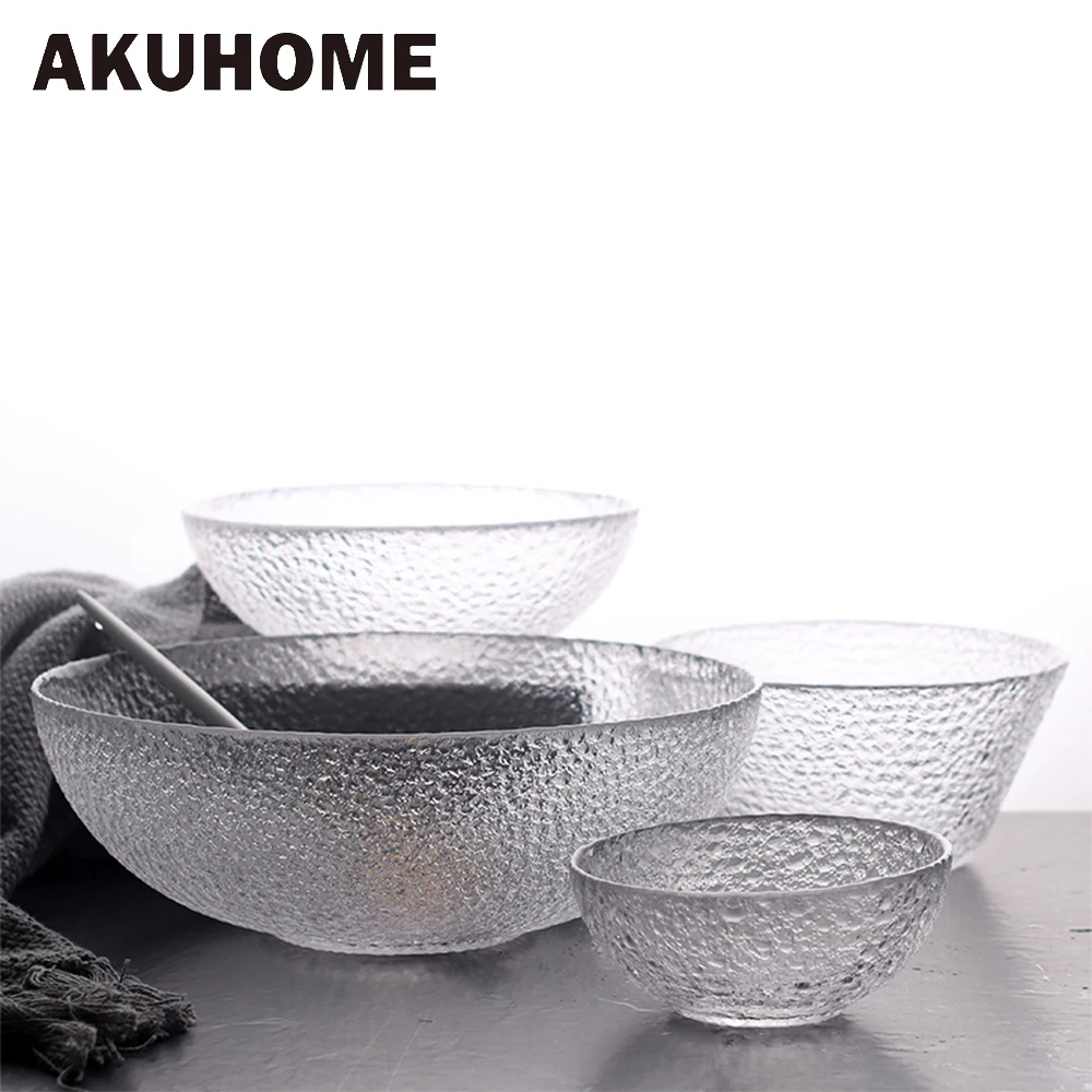Transparent Glass Bowl Household Japanese Tableware Fruit Bowl Creative Salad Bowl AKUHOME
Transparent Glass Bowl Household Japanese Tableware Fruit Bowl Creative Salad Bowl AKUHOME
