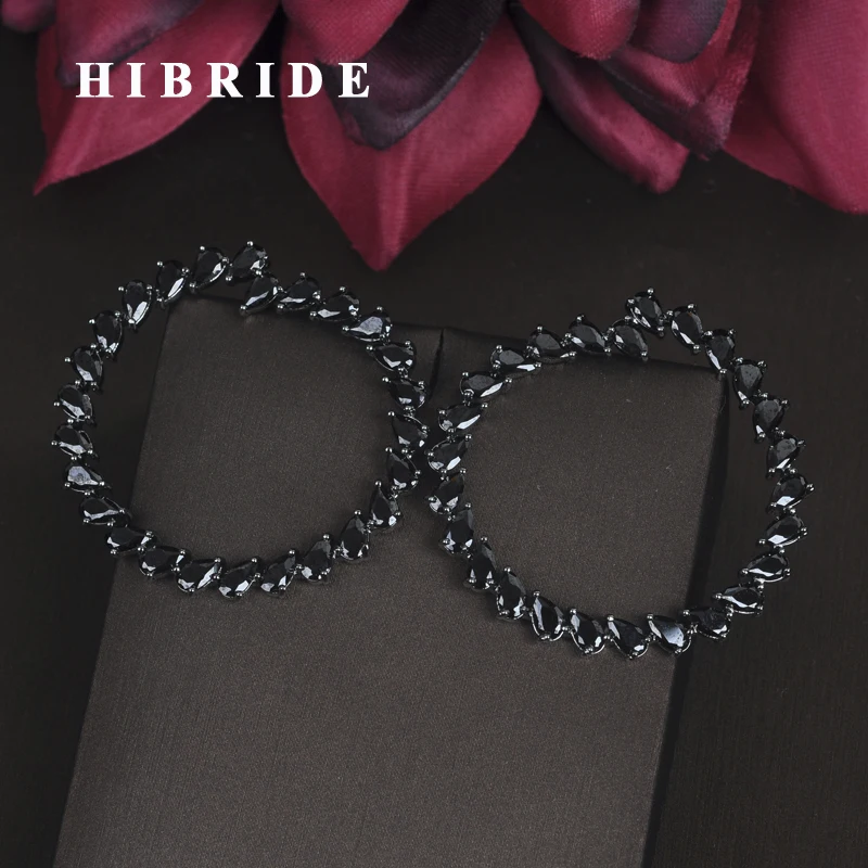 HIBRIDE Saprkling Black Cubic Zirconia Big Round Brincos Stud Earrings For Women Fashion Jewelry Black Gun Plated Earring E-668
HIBRIDE Saprkling Black Cubic Zirconia Big Round Brincos Stud Earrings For Women Fashion Jewelry Black Gun Plated Earring E-668