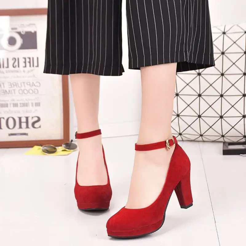 New Sexy Pink Shoes Woman High Heels Platform Comfortable Bride Pumps Round Toe Formal Office Ladies Ankle Strap Shoe size 34-40
New Sexy Pink Shoes Woman High Heels Platform Comfortable Bride Pumps Round Toe Formal Office Ladies Ankle Strap Shoe size 34-40