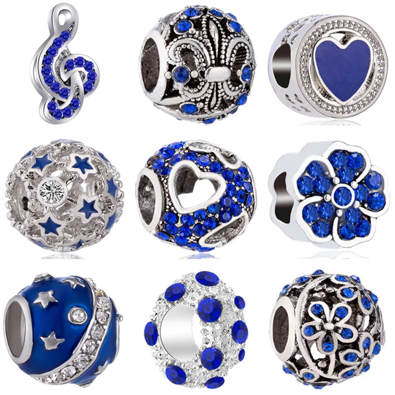 Hot Selling Blue Color Hollow Note Star Flower Crystal Heart Pandora Charms Beads Fit Original Bracelets for Women Gifts Perles
Hot Selling Blue Color Hollow Note Star Flower Crystal Heart Pandora Charms Beads Fit Original Bracelets for Women Gifts Perles