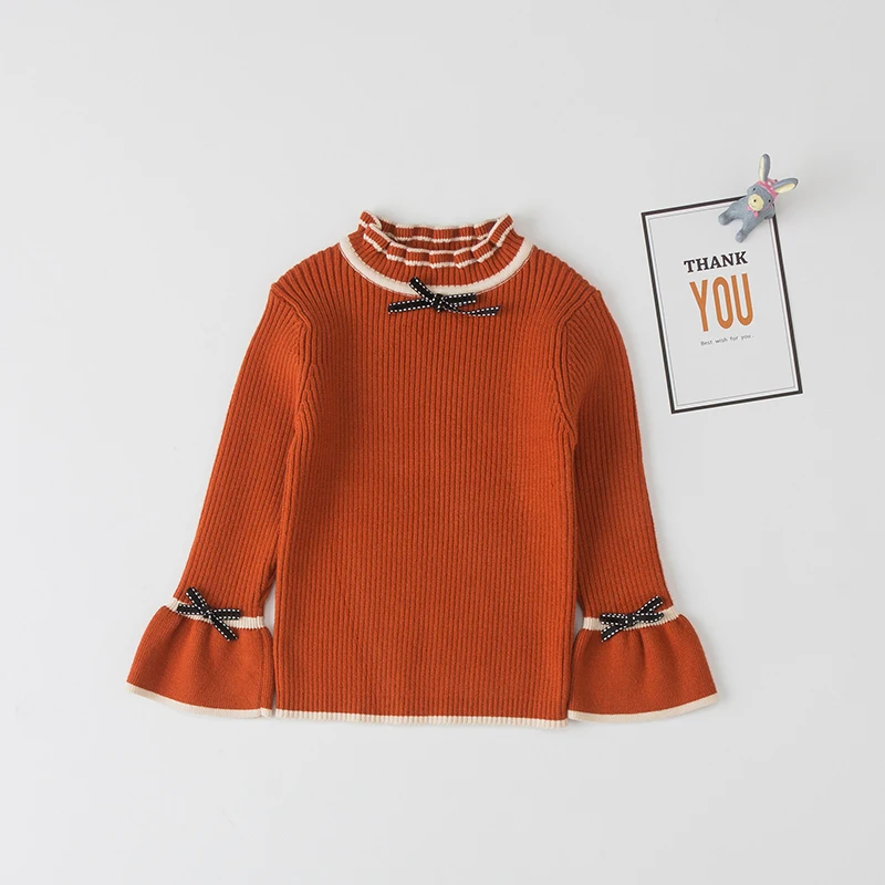 Rlyaeiz Girls sweater 2018 Autumn Children Turtleneck Knitted Warm Sweater Flare Sleeve Bow Kids Sweater For Girls Tops 2-7Y 
Rlyaeiz Girls sweater 2018 Autumn Children Turtleneck Knitted Warm Sweater Flare Sleeve Bow Kids Sweater For Girls Tops 2-7Y