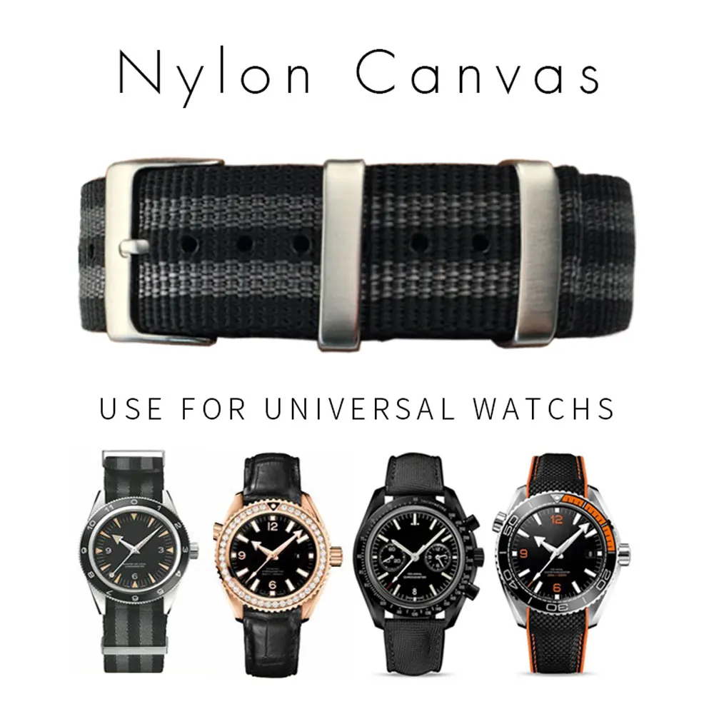 Sports Nylon Watchband Universal Watch Strap for Omega Hamilton Seamaster Calibre Bracelets Accessories 20mm 22mm Zulu Nato 007
Sports Nylon Watchband Universal Watch Strap for Omega Hamilton Seamaster Calibre Bracelets Accessories 20mm 22mm Zulu Nato 007