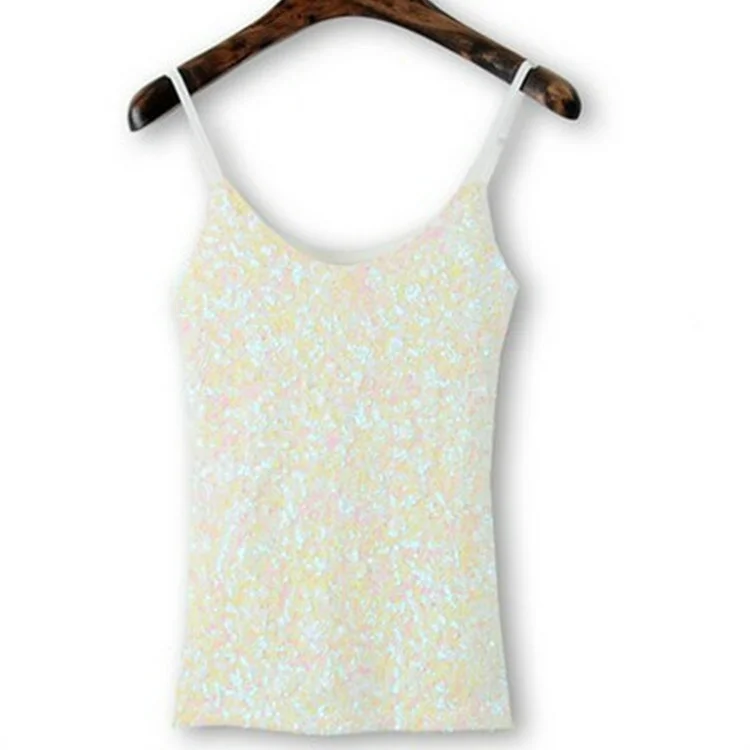 Women Lady Sexy Sequin Vest Bling Spaghetti Strap Singlet Glitter Slim Camisole Tank Top Club Party Wear Fashion New 904-606
Women Lady Sexy Sequin Vest Bling Spaghetti Strap Singlet Glitter Slim Camisole Tank Top Club Party Wear Fashion New 904-606
