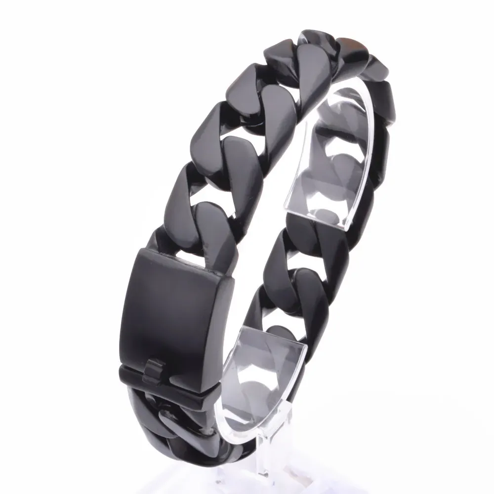 17mm New Arrive 316L Stainless Steel Black Color Brushed Cuban Curb Chain Men's Unisex's Bracelet Bangle 8.46" Christmas Gift
17mm New Arrive 316L Stainless Steel Black Color Brushed Cuban Curb Chain Men's Unisex's Bracelet Bangle 8.46" Christmas Gift