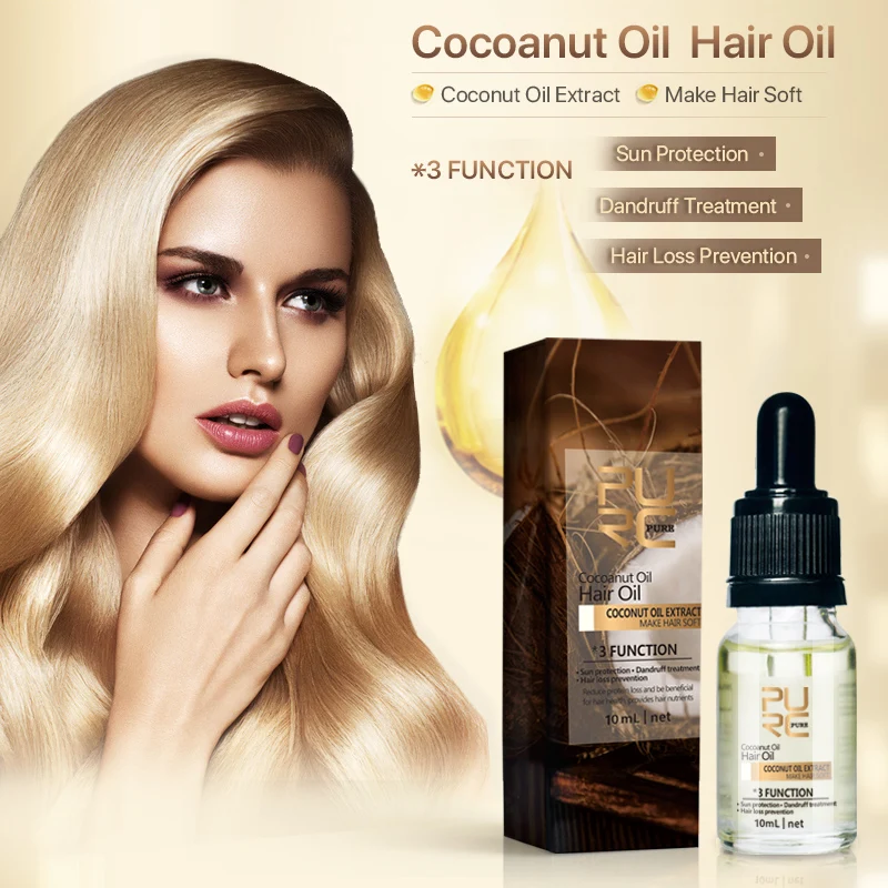 PURC 10ml Coconut Hair Care Essential Oil Anti-hair loss Anti dandruff Make Hair Soft Sun Protection Hair Care Products
PURC 10ml Coconut Hair Care Essential Oil Anti-hair loss Anti dandruff Make Hair Soft Sun Protection Hair Care Products