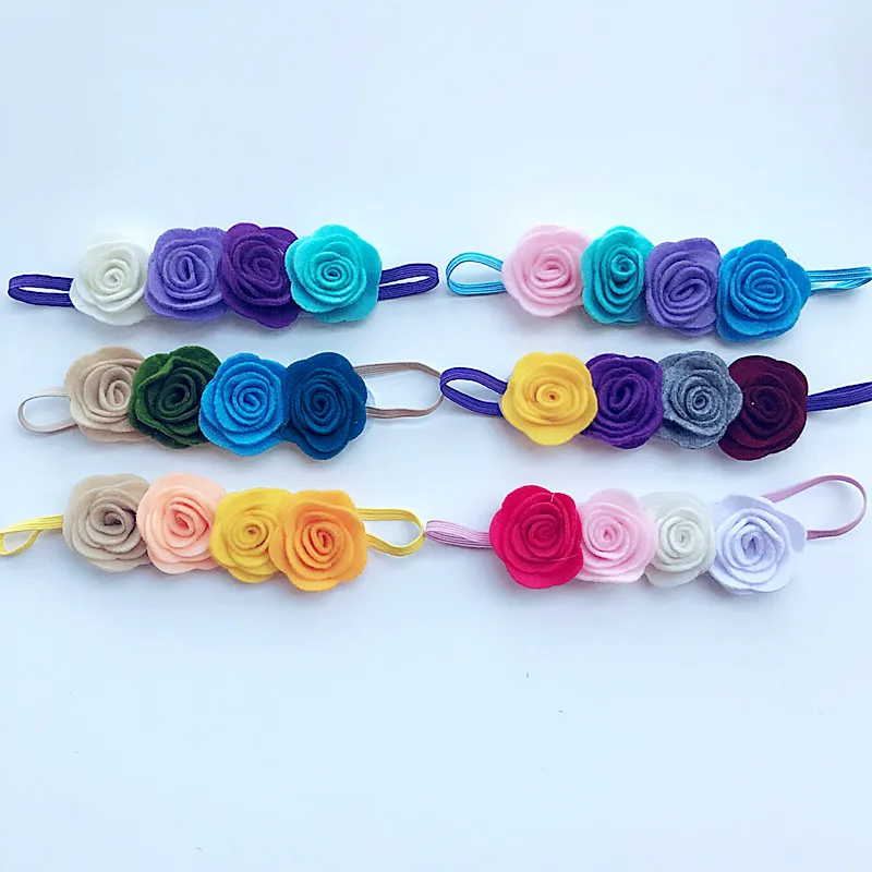 Retail Flower Headband four non-woven fabrics felt rose Flower with thin elastic hairbands Rainbow Headwear hair accessories
Retail Flower Headband four non-woven fabrics felt rose Flower with thin elastic hairbands Rainbow Headwear hair accessories