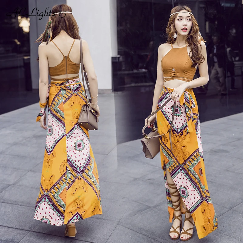Sexy Women Party Suit Elegant 2 Piece Set Printed Bohemian Irregular Skirt Suit Hippie Boho Chic Backless Crop Top Beach Set
Sexy Women Party Suit Elegant 2 Piece Set Printed Bohemian Irregular Skirt Suit Hippie Boho Chic Backless Crop Top Beach Set