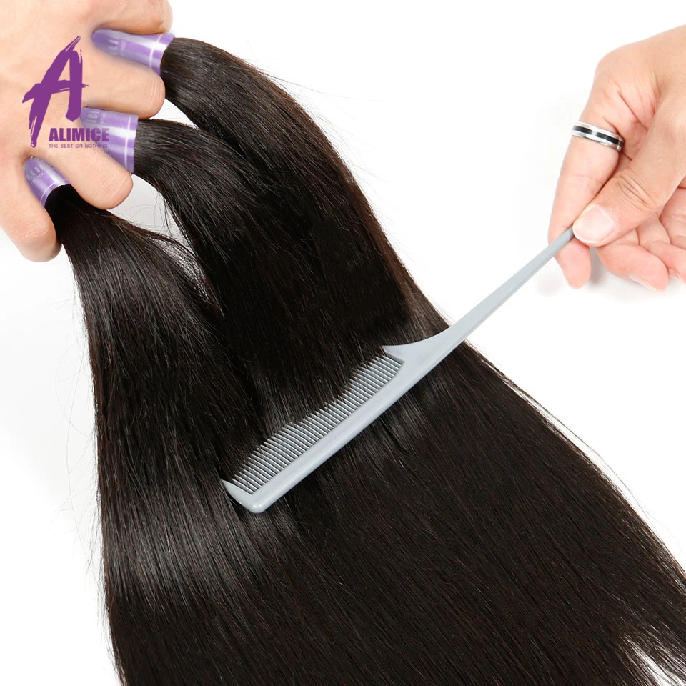 Peruvian Straight Hair Bundles Non-Remy Human Weave Machine Double Weft Alimice Extension Natural Color | Шиньоны и парики
