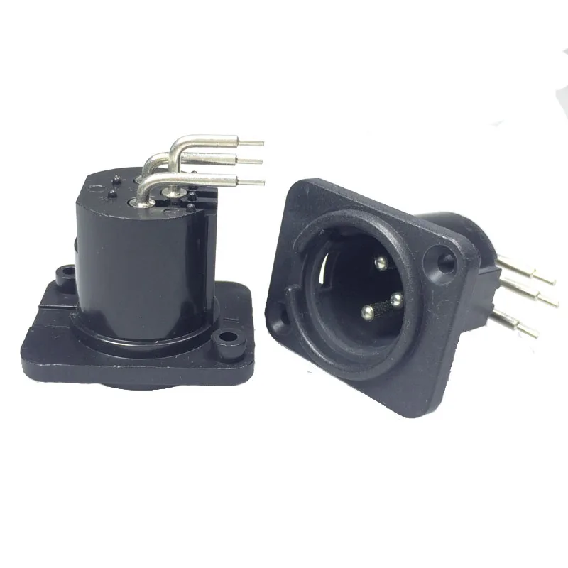 100 шт./лот Rigtht угол 3 Pin XLR разъем в розетку 3-конт. мужские и женские панели шасси для
