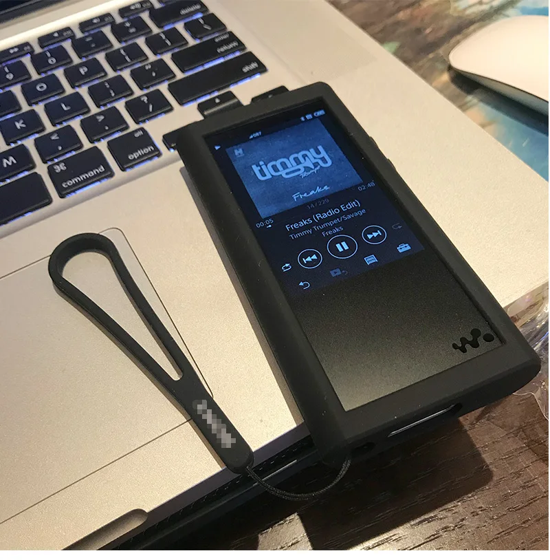 Черный силиконовый гелевый Чехол для Sony Walkman NW ZX300 ZX300A MP3 резиновый чехол + ремешок