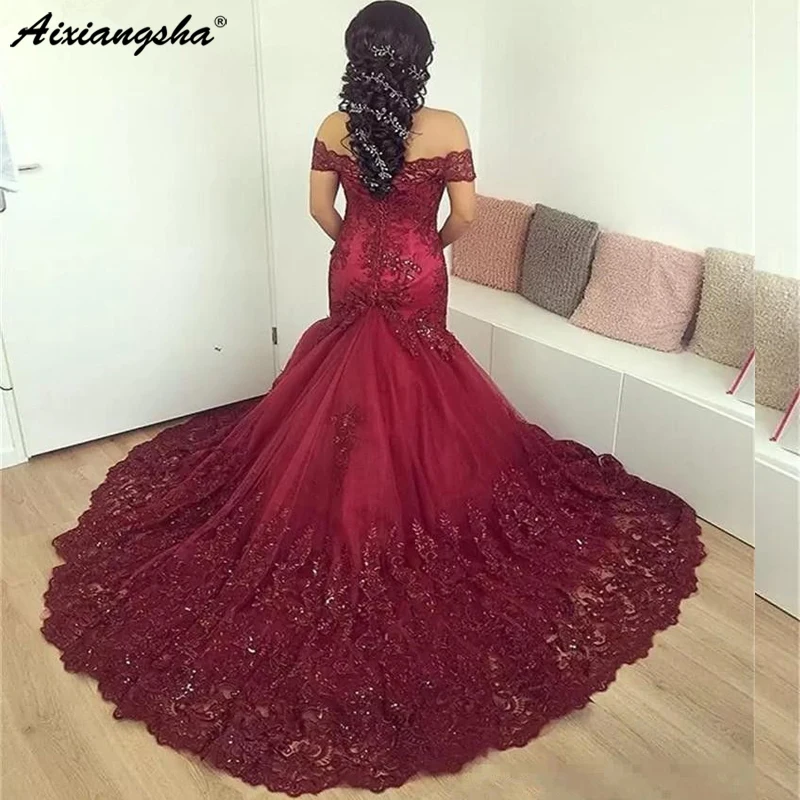Burgundy Mermaid Tulle Lace Beading Sequins Sexy Evening Dresses New Fashion Evening Gown Vestido De Festa Longo
Burgundy Mermaid Tulle Lace Beading Sequins Sexy Evening Dresses New Fashion Evening Gown Vestido De Festa Longo