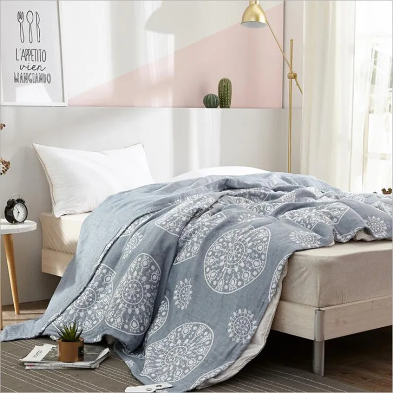 New style popular summer 100% cotton 4 layers gauze Machine wash jacquard blanket thin air-conditioning cover blanket 150*200cm
New style popular summer 100% cotton 4 layers gauze Machine wash jacquard blanket thin air-conditioning cover blanket 150*200cm