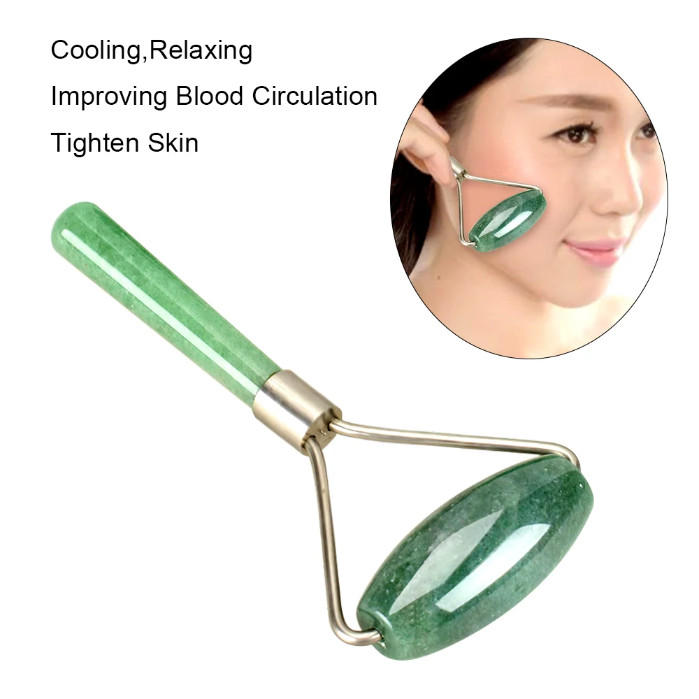 Natural Jade Roller Green Aventurine Point Massage with Stainless Steel Holder Face Skin Care Guasha Crystal Healing Massager
Natural Jade Roller Green Aventurine Point Massage with Stainless Steel Holder Face Skin Care Guasha Crystal Healing Massager