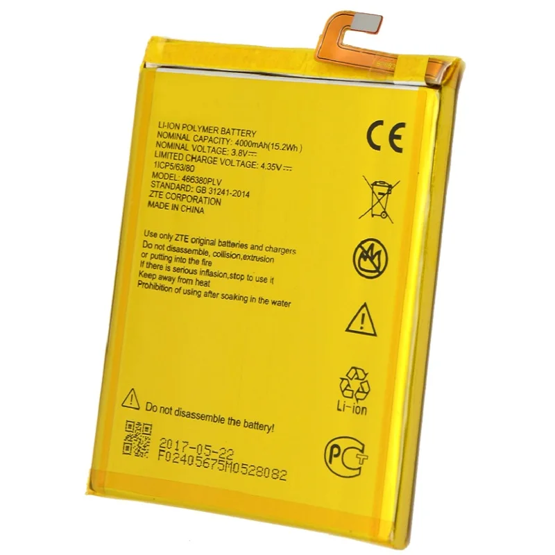 Аккумулятор 466380PLV, 4000 мА · ч, для ZTE BLADE A610, A610C, A610T, BA610C, BA610T
Аккумулятор 466380PLV, 4000 мА · ч, для ZTE BLADE A610, A610C, A610T, BA610C, BA610T