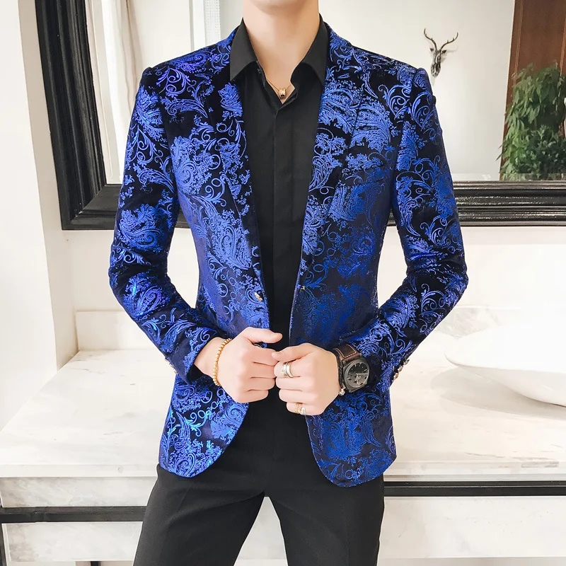 Royal Blue Red Gold Blazer Jacket Floral Prom Blazer For Men 5XL High Quality Mens Velvet Blazers Stage DJ Jaqueta Masculino Q29
Royal Blue Red Gold Blazer Jacket Floral Prom Blazer For Men 5XL High Quality Mens Velvet Blazers Stage DJ Jaqueta Masculino Q29