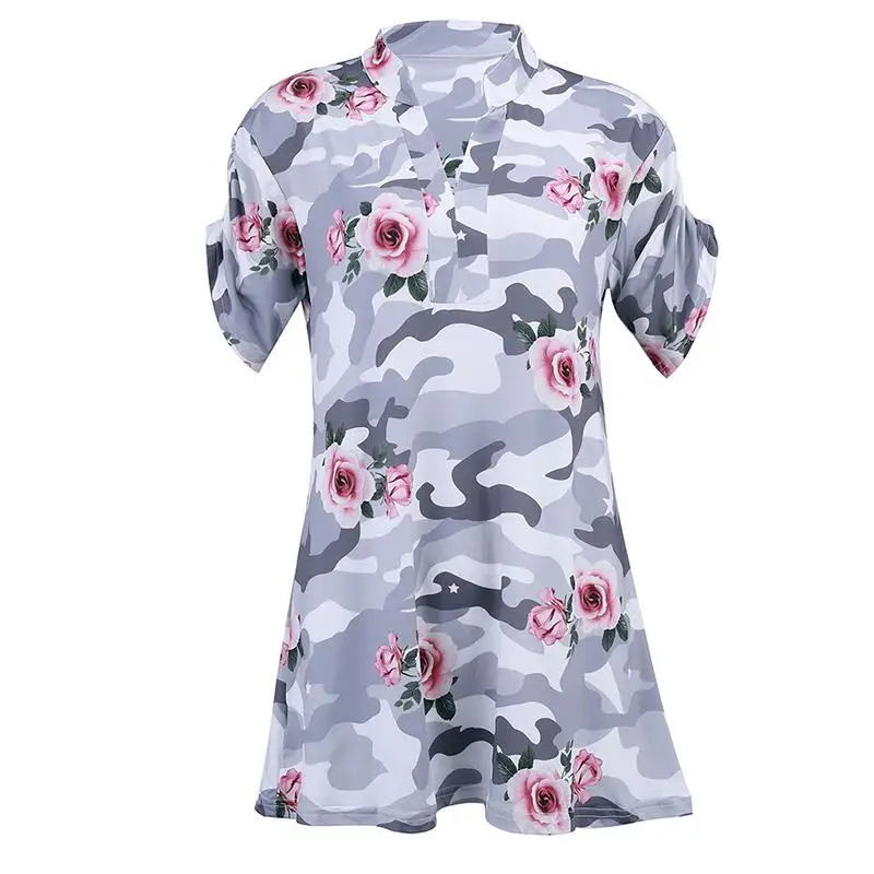 2020 Summer Autumn Blouse Shirts Women Camouflage Tops Floral Print Elegant Short Sleeves Chiffon Blusas Femininas WS9012C
2020 Summer Autumn Blouse Shirts Women Camouflage Tops Floral Print Elegant Short Sleeves Chiffon Blusas Femininas WS9012C