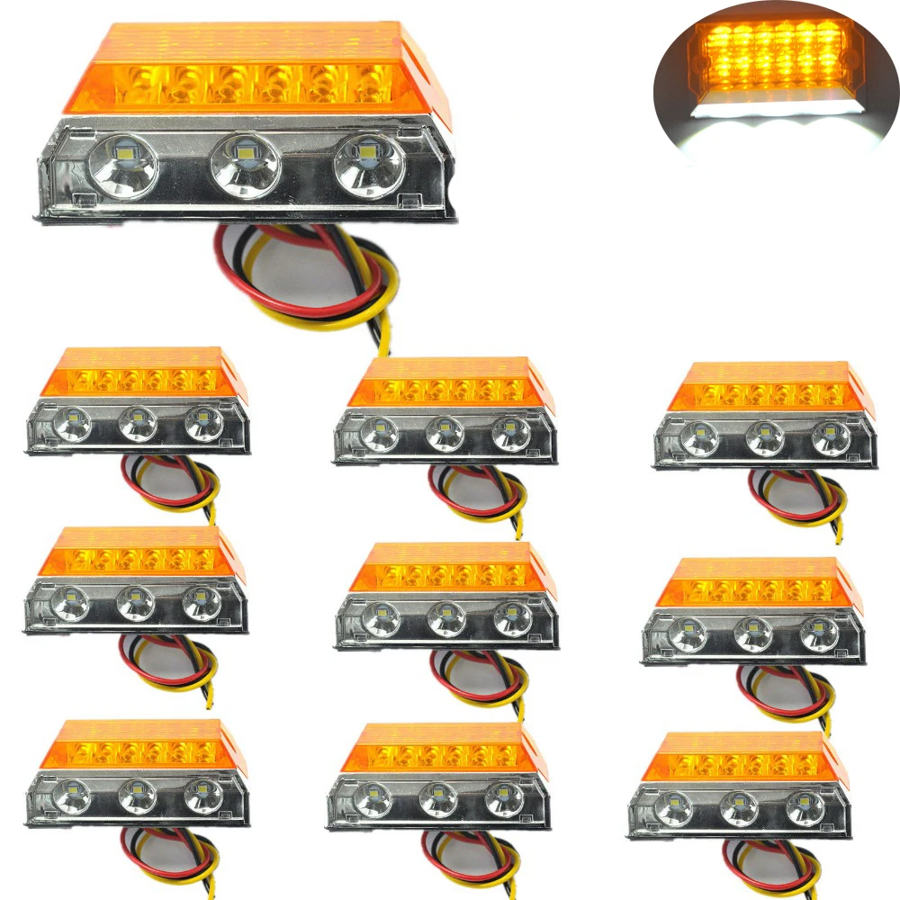 10Pcs 24V Truck Trailer LED Clearance Lamp Side Marker Lights Red Yellow Blue Warning Lamp
10Pcs 24V Truck Trailer LED Clearance Lamp Side Marker Lights Red Yellow Blue Warning Lamp