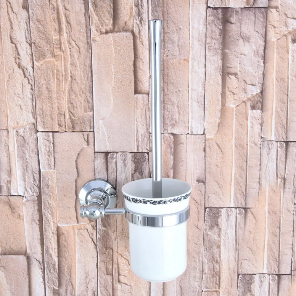 Wall Mounted Polished Chrome Brass Bathroom Toilet Brush Holder Set Bathroom Accessory Single Ceramic Cup mba794
Wall Mounted Polished Chrome Brass Bathroom Toilet Brush Holder Set Bathroom Accessory Single Ceramic Cup mba794