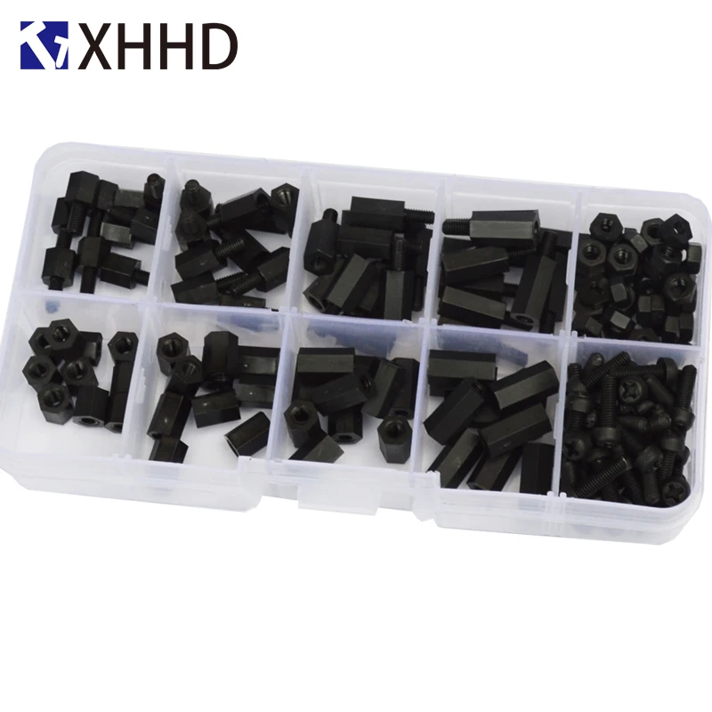 M3 Black Nylon Column Male Female Standoff Pillar Thread Plastic Hexagon PCB Motherboard Spacer Screw Nut Set Assortment Kit Box
M3 Black Nylon Column Male Female Standoff Pillar Thread Plastic Hexagon PCB Motherboard Spacer Screw Nut Set Assortment Kit Box