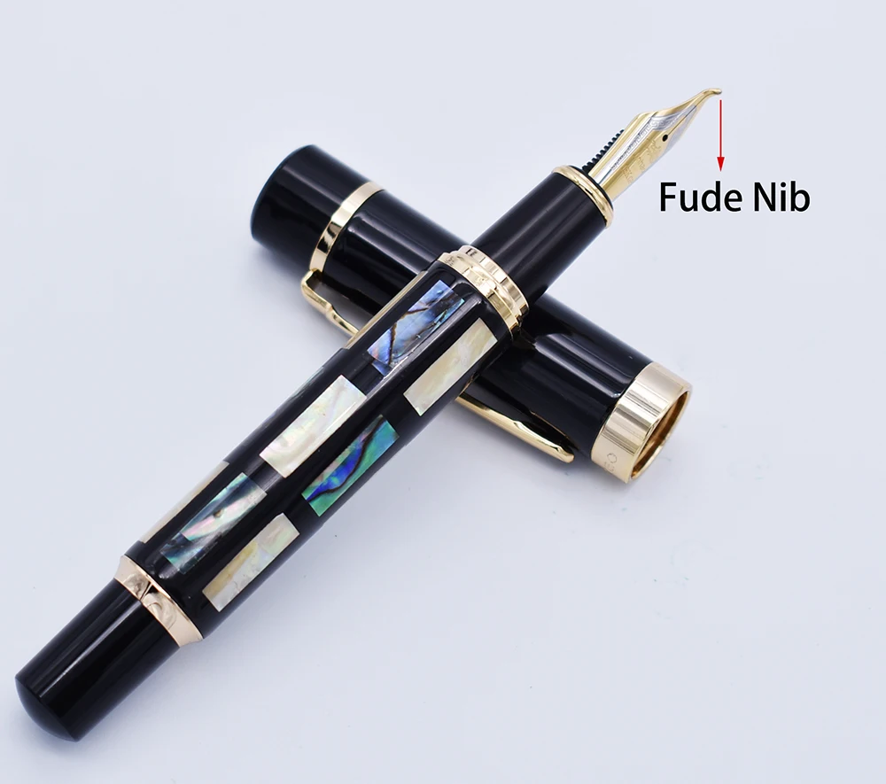 Jinhao Calligraphy Fountain Pen Bent Nib Bright Pearl Green Sea Shell, Fude Big Size Writing Gift Pen for Office School
Jinhao Calligraphy Fountain Pen Bent Nib Bright Pearl Green Sea Shell, Fude Big Size Writing Gift Pen for Office School