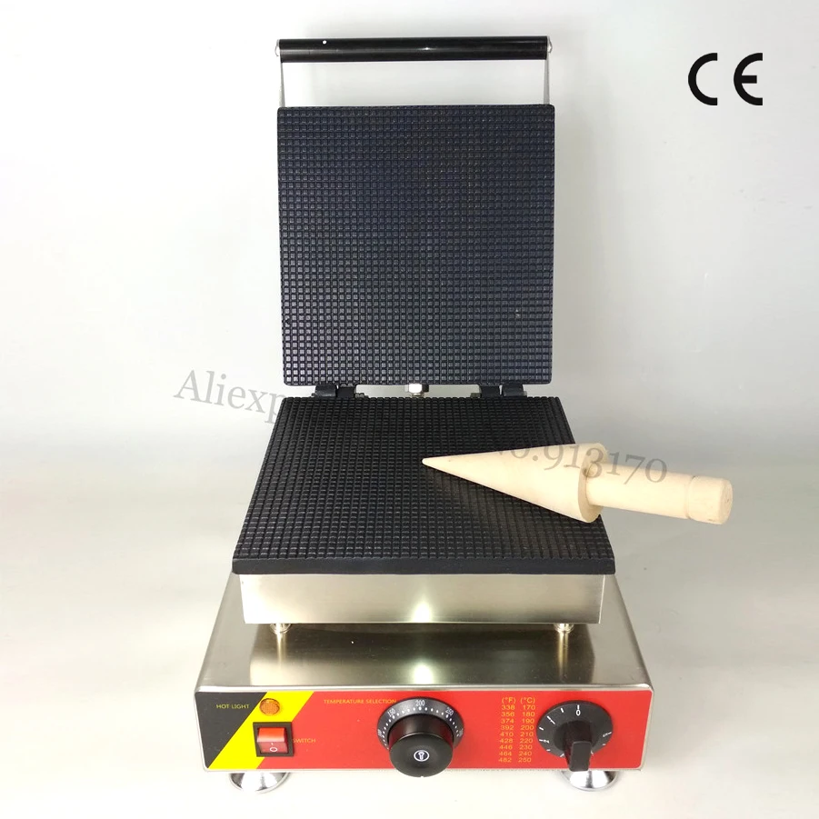 

Electric Crispy Pancake Machine Stainless Steel Ice Cream Cone Maker Nonstick Square Pan Size 25cmx25cm 220V/110V 1500W