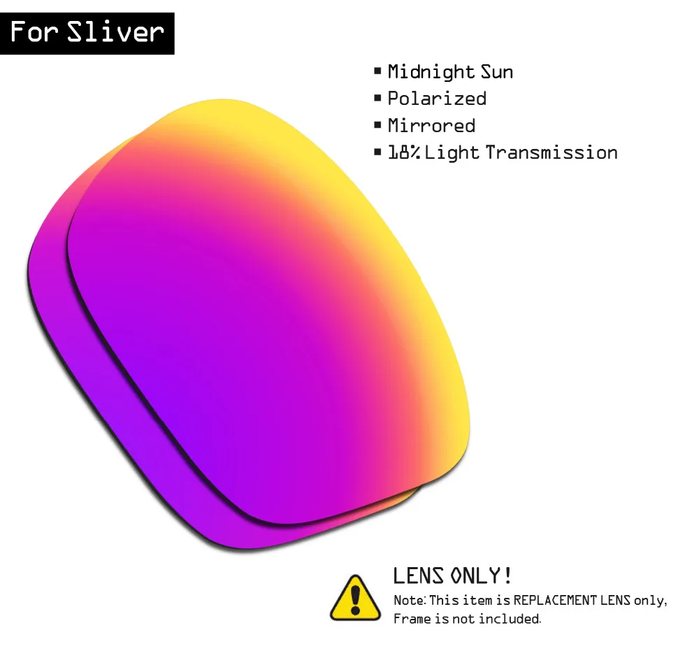 Поляризованные солнцезащитные очки SmartVLT, Сменные линзы для Oakley Sliver - Midnight Sun
Поляризованные солнцезащитные очки SmartVLT, Сменные линзы для Oakley Sliver - Midnight Sun