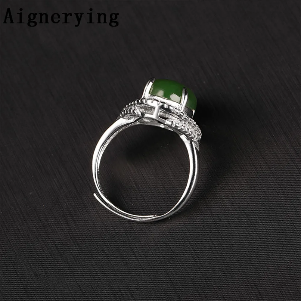 Supply 925 Sterling Silver Vintage Certificate Natural green Jade Adjustable Hollow rings Cool Finger Women Cute Gift tray Box
Supply 925 Sterling Silver Vintage Certificate Natural green Jade Adjustable Hollow rings Cool Finger Women Cute Gift tray Box