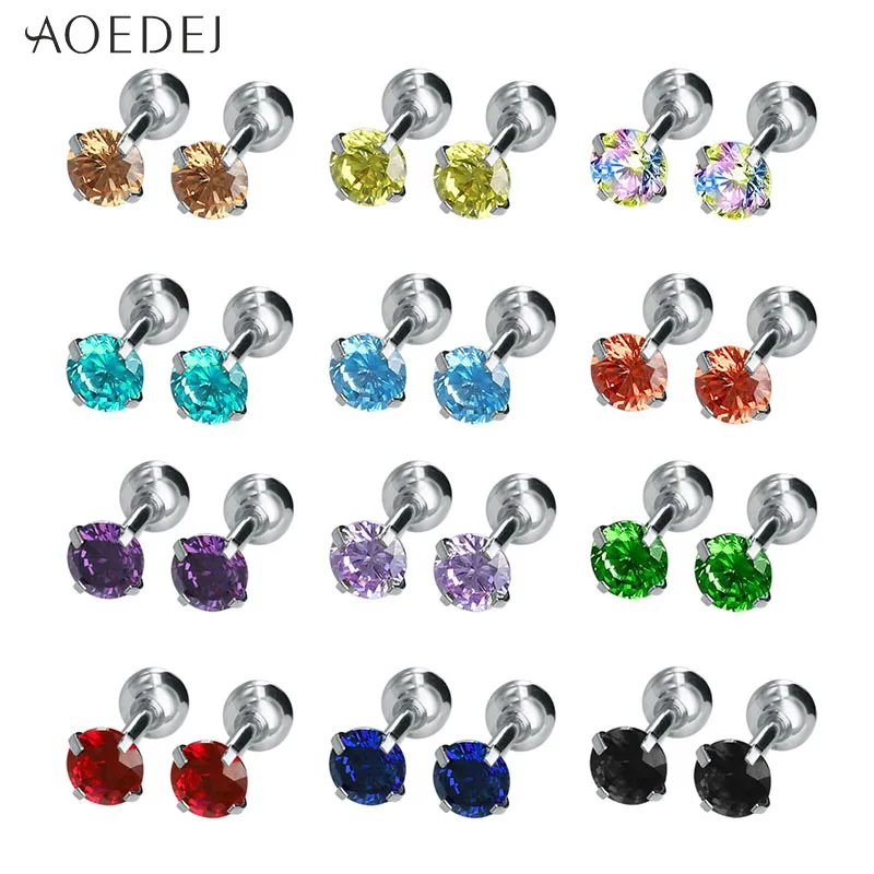 AOEDEJ 24pcs/lot Stainless Steel Stud Earrings for Women Round Crystal Stud Earrings Zircon Baby Kids Earrings Pendientes Mujer
AOEDEJ 24pcs/lot Stainless Steel Stud Earrings for Women Round Crystal Stud Earrings Zircon Baby Kids Earrings Pendientes Mujer